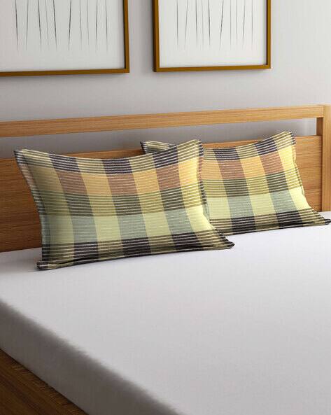 Arrabi Set of 2 Geometric Woven Pillow Covers 27'' x 17''