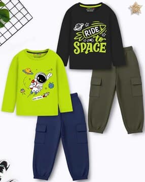 trampoline Boys Graphic Print Pants & T-Shirt Set-picture-12