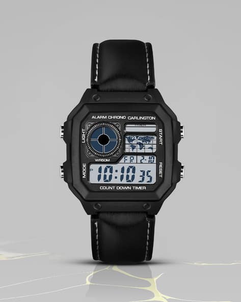 Carlington Men Digiatl Wrist Watch - Endurance 9079 Black Belt