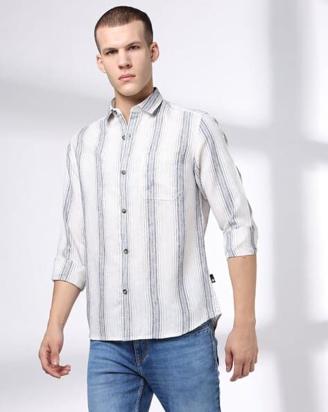JOHN PLAYERS JEANS Men Striped Slim Fit Casual Shirt