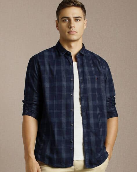 LOUIS PHILIPPE Men Checked Slim Fit Shirt