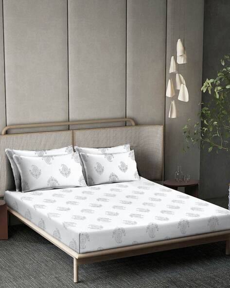 KLOTTHE  Pure Cotton Super King Double Bedsheet with 4 Pillow Covers