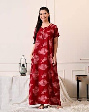 ichaa Women Printed Round-Neck Nightie-picture-35