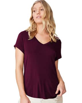 fabricorn Women Regular Fit V-Neck T-Shirt-picture-14