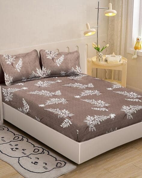 KLOTTHE  Cotton Blend Single Bedsheet with 2 Pillow Covers