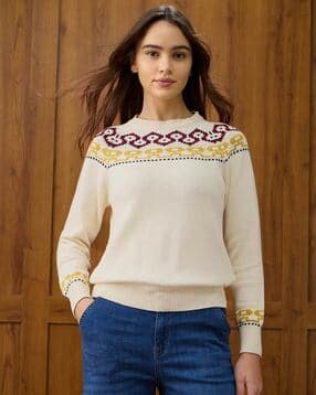 Women Self-Design Crew Neck Pullover-image-16