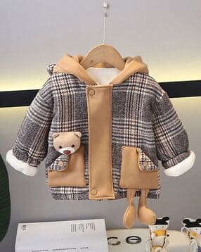 hopscotch Boys Checked Hooded Puffer Jacket-picture-51