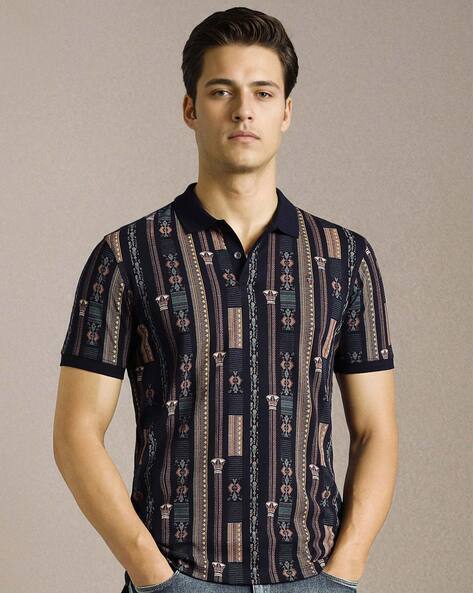 LOUIS PHILIPPE Men Printed Slim Fit Polo T-Shirt