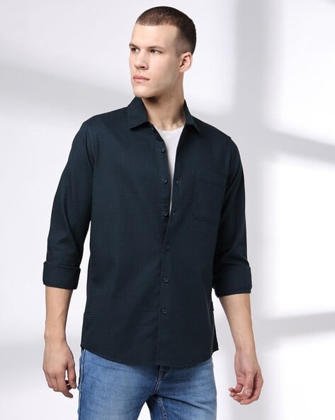 JOHN PLAYERS JEANS Men Slim Fit Cotton Casual Shirt