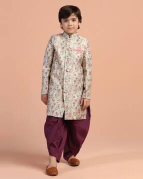 Boy Self-design Sherwani Set-image-25