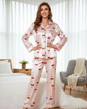 Women Printed Shirt & Pyjamas Set