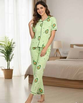 Women Printed Nightwear Set