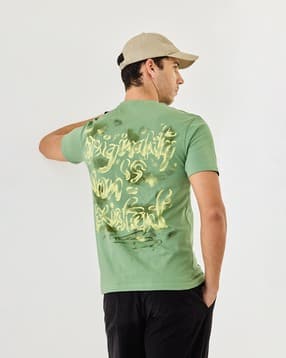 snitch Men Typographic Print Regular Fit Crew-Neck T-Shirt-picture-42