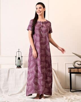 ichaa Women Printed Round-Neck Nightie-picture-49