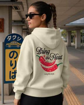 juneberry Women Graphic Print Oversized Fit Hoodie-picture-34