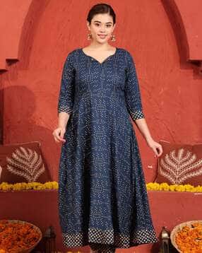 aramya Women Geometric Print Anarkali Kurta-picture-22
