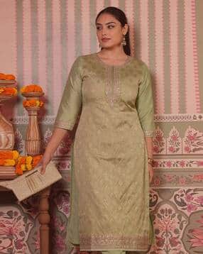 aramya Women Embroidered Straight Kurta-picture-42