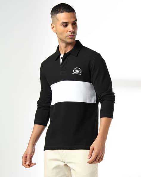 JOHN PLAYERS JEANS Men Colourblock Slim Fit Polo T-Shirt