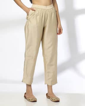 Women Elasticated Waist Straight Pants