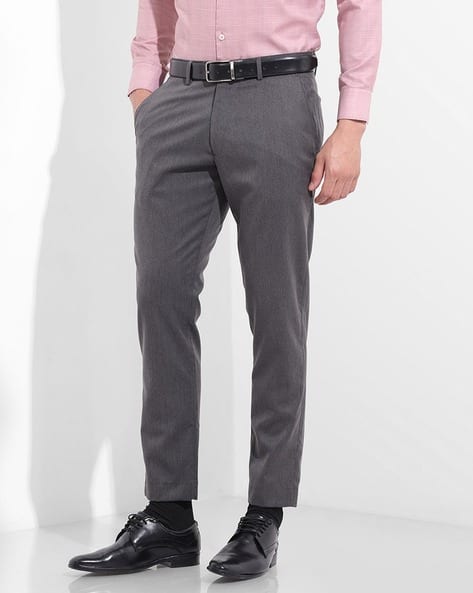 The Indian Garage Co Men Slim Fit Flat-Front Trousers