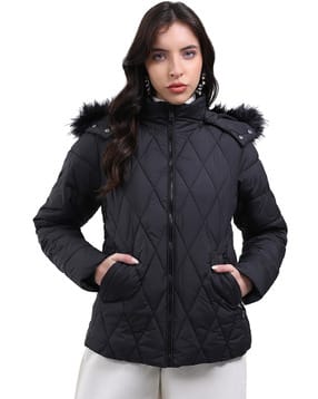 Women Quilted Zip-Front Puffer Jacket 