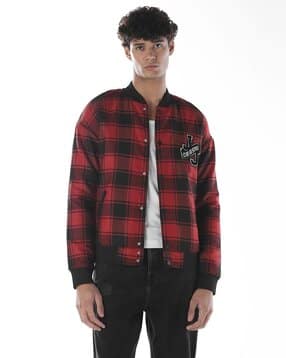 jack & jones Men Checked Regular Fit Bomber Jacket-picture-29