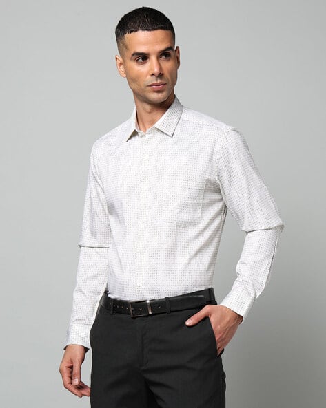 ARROW Men Micro Print Slim Fit Shirt with Patch Pocket
