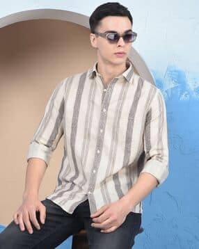 crimsoune club Men Slim Fit Stripes Long Kurta-picture-13