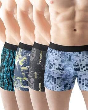 panicia Men Pack of 4 Printed Trunks with Elasticated Waistband-picture-22