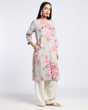 svrnaa by azorte Floral All Over Printed Straight Kurta-picture-10