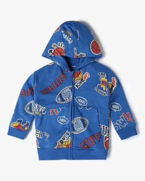 Boys Printed Regular Fit Hoodie-image-29