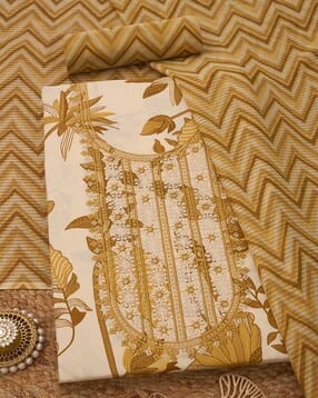 soch Women Leaf Print 3-Piece Unstitched Dress Material-picture-10