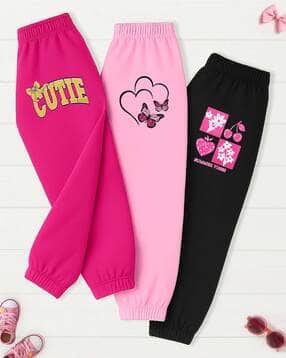 kuchipoo Girls Printed Pack of 3 Joggers-picture-31