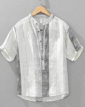 neonomad Men Striped Regular Fit with Stylised Collar-picture-34