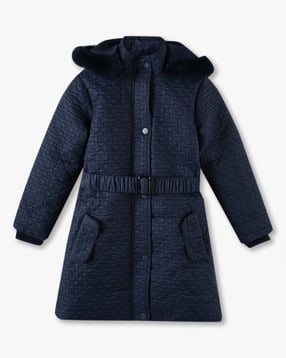 Girls Heart Quilted Trench Coat