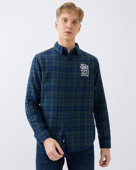 Buy SUPERDRY Checkered SDX 23 Regular Fit Shirt Online | Ajio.com