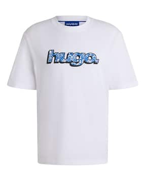 hugo blue Logo Print Cotton Terry Regular Fit T-Shirt-picture-34