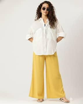 molcha by babita singh Women Relaxed Fit Palazzos with Elasticated Drawstring Waist-picture-31