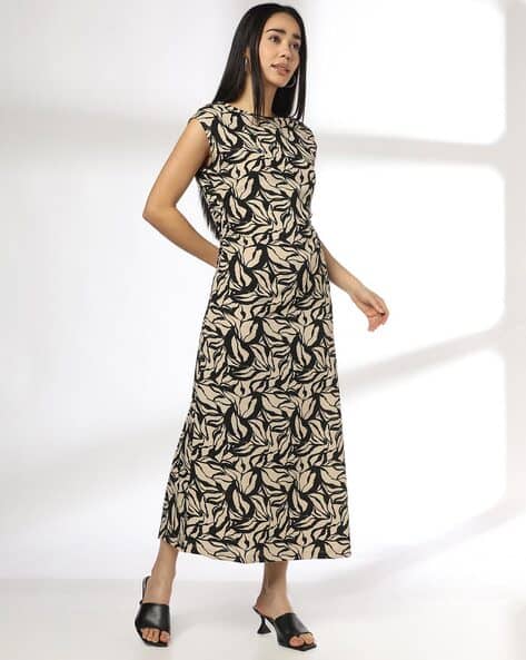 FIG Women Printed Dress with Side Seam