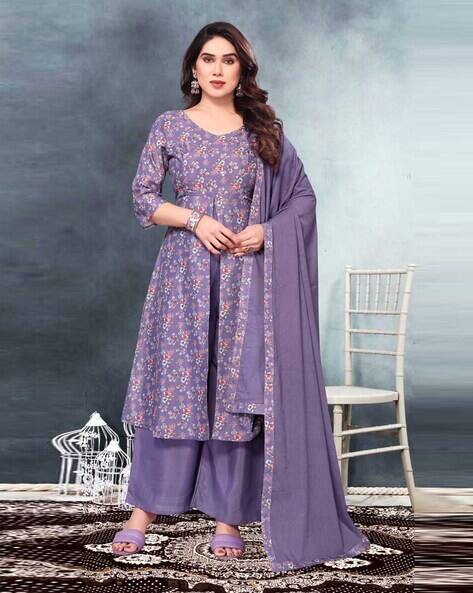 Nyrika Women Floral Print Straight Kurta Set with Dupatta