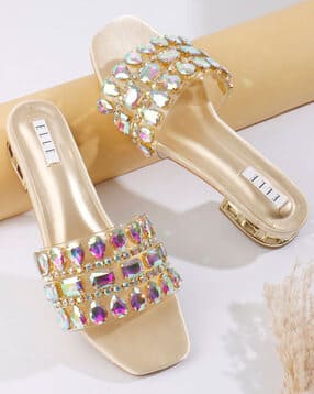 elle Women Embellished Chunky Heeled Sandals-picture-41