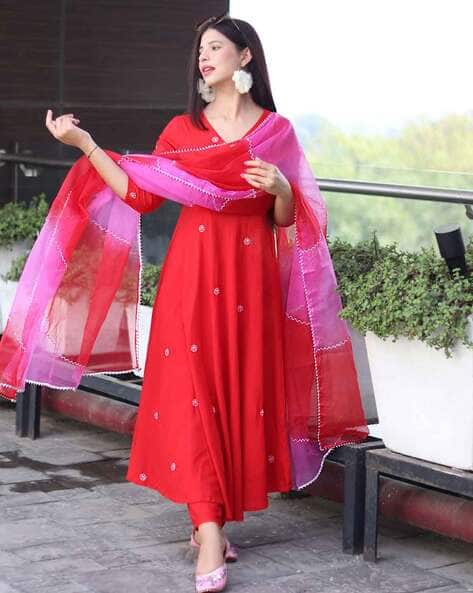 ANNI DESIGNER Women Anarkali Kurta Set with Dupatta