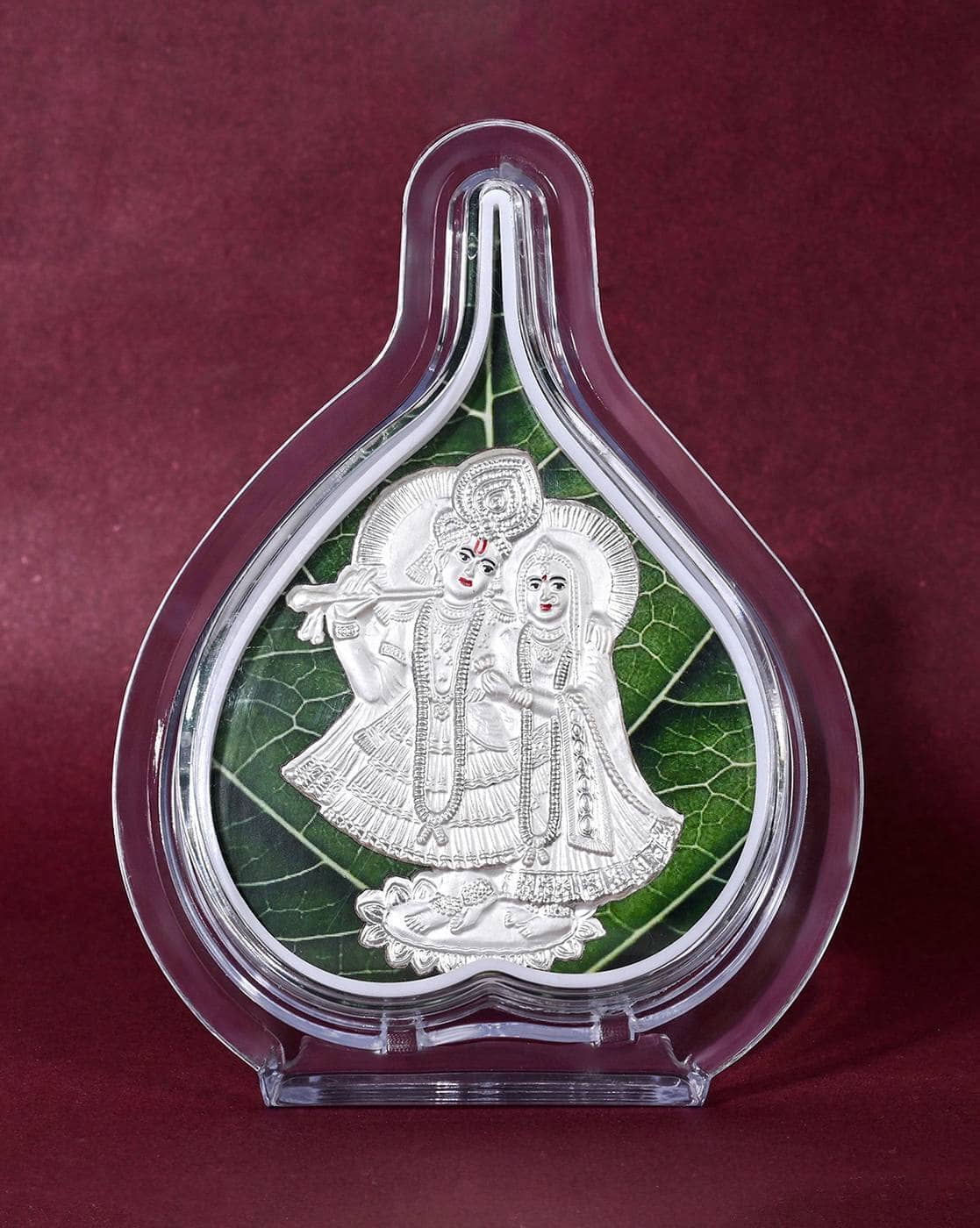 Touch925 Pure Silver Radha Krishna Idol Frame For Women (Silver, FreeSize)