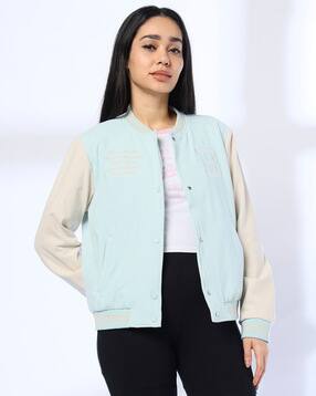 teamspirit Women Typographic Embroidered Relaxed Fit Jacket-picture-7