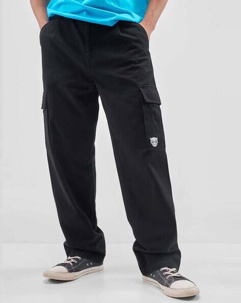 Super Store By Highlander Captain America - Highlander Marvel Captain Am Men Black Loose Fit Cargo Trouser