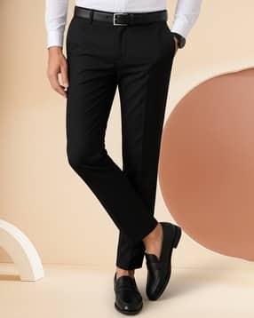 alpha tribe Men Flat-Front Slim Fit Trousers-picture-29