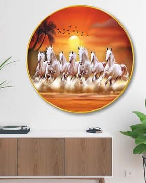 livin luxe Seven Horses Round Wall Painting-picture-19