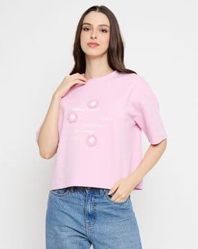 madame Women Typographic Relaxed Fit T-Shirt-picture-10