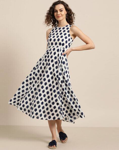 SHAE BY SASSAFRAS Women Printed Round-Neck Dress