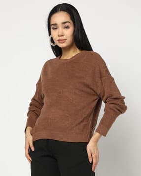 yousta Women Ribbed Round-Neck Pullover-picture-51